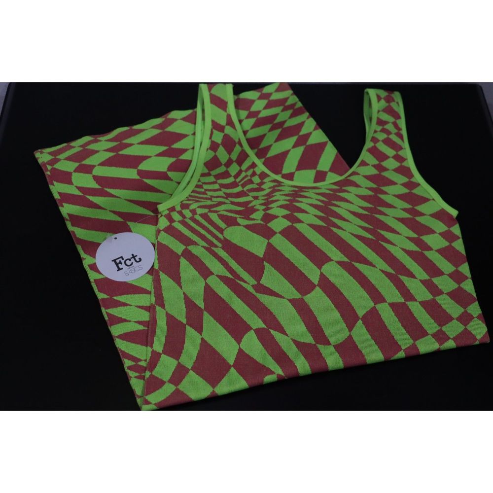 Women's S/M Neon Retro Funky Vintage Style Dress Stretch Body-Con Outfit